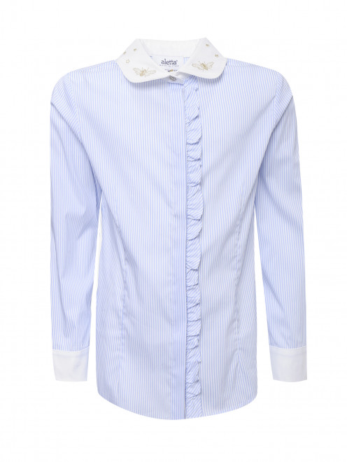 Рубашка в полоску с декоративным воротом Aletta Couture - Общий вид