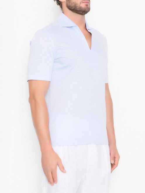 Рубашка изо льна и хлопка с короткими рукавами Giampaolo - МодельВерхНиз