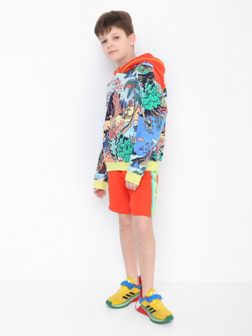 Хлопковые шорты с лампасами Little Marc Jacobs - МодельОбщийВид