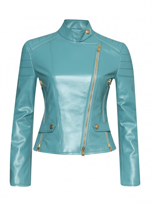 Куртка из гладкой кожи с металлической фурнитурой Ermanno Scervino - Общий вид