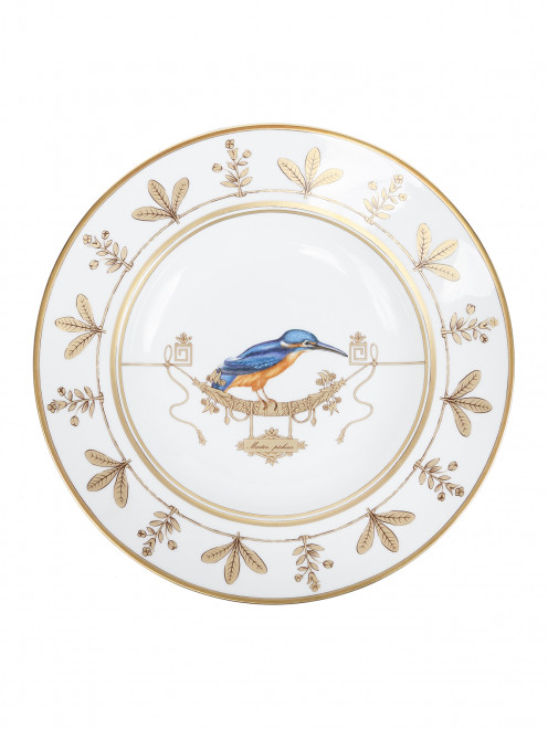 Тарелка суповая из фарфора с узором птица Ginori 1735 - Общий вид