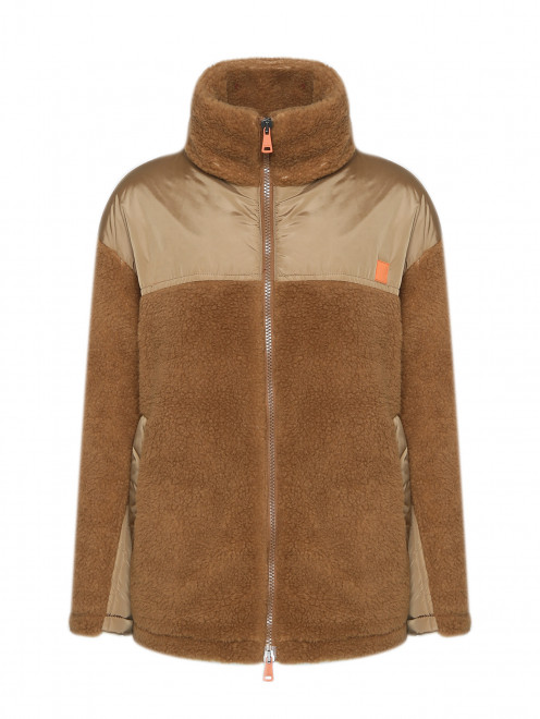 Комбинированная куртка на молнии с карманами Weekend Max Mara - Общий вид