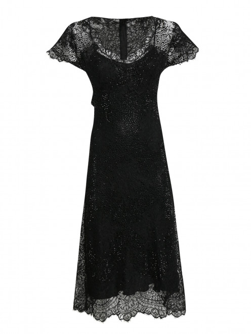 Платье из вискозы с вышивкой и стразами Ermanno Scervino - Общий вид
