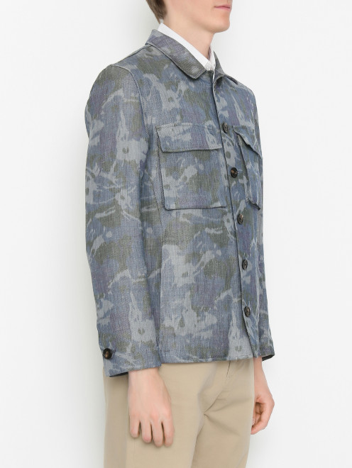 Куртка изо льна с накладными карманами LARDINI - МодельВерхНиз