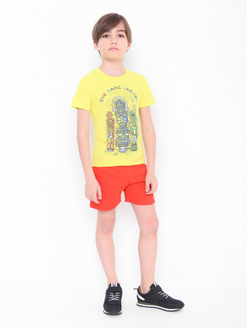Трикотажная футболка с принтом Little Marc Jacobs - МодельОбщийВид