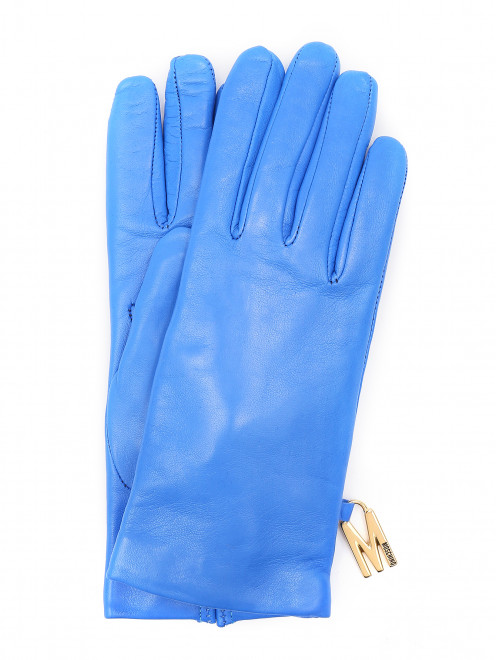 Перчатки из гладкой кожи с металлической фурнитурой Moschino - Общий вид