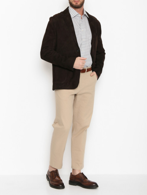 Пиджак из кожи с накладными карманами Paul Smith - МодельОбщийВид