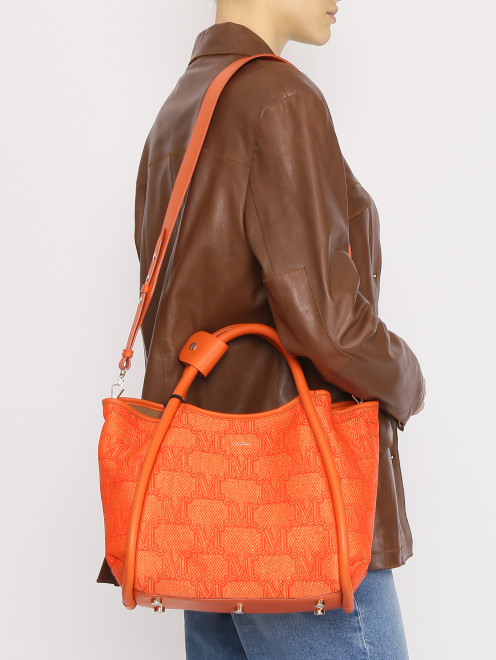 Комбинированная сумка из текстиля с узором Max Mara - МодельВерхНиз