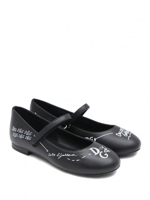Кожаные туфли с принтом Dolce & Gabbana - Общий вид
