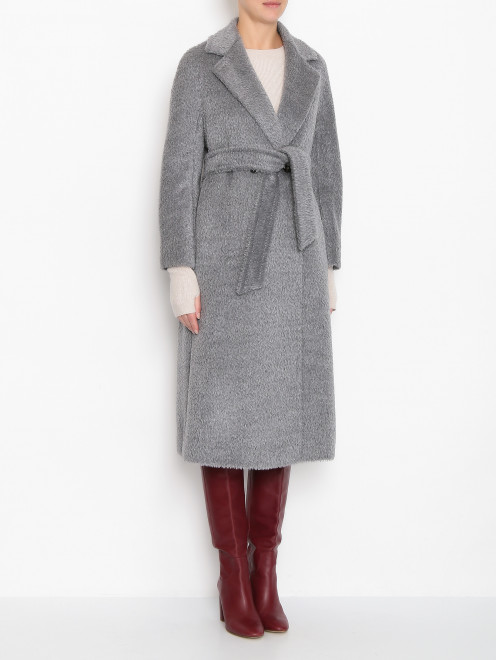 Пальто из смешанной альпаки с поясом Max Mara - МодельВерхНиз
