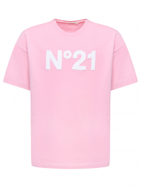 Хлопковая футболка с аппликацией N21 - Общий вид