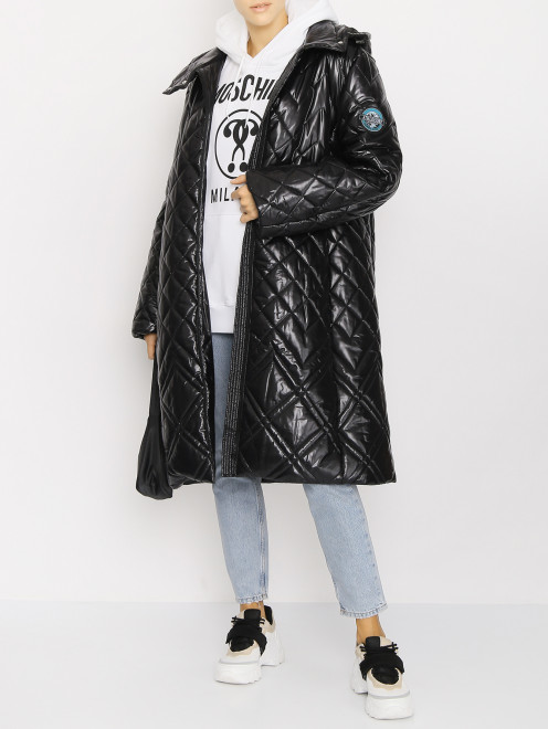 Стеганое пальто на молнии с капюшоном Alberta Ferretti - МодельОбщийВид