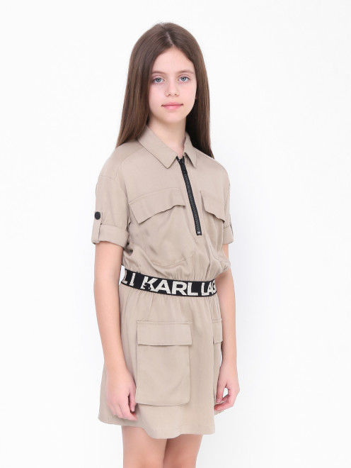 Платье на резинке с карманами Karl Lagerfeld - МодельВерхНиз
