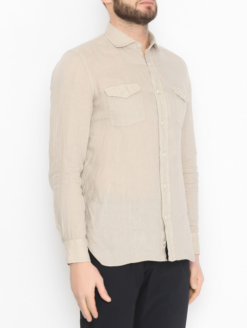 Рубашка изо льна с карманами  Giampaolo - МодельВерхНиз
