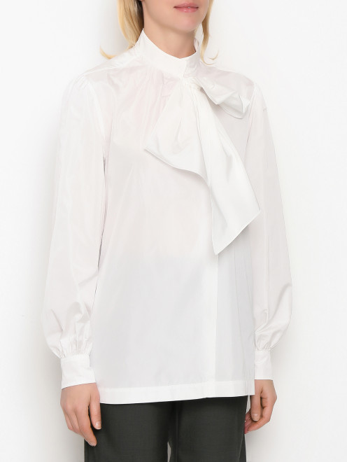 Блуза из смешанного шелка с бантом Alberta Ferretti - МодельВерхНиз