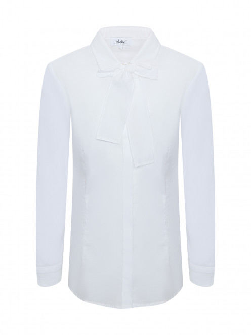 Блуза из хлопка со съемным бантом Aletta Couture - Общий вид