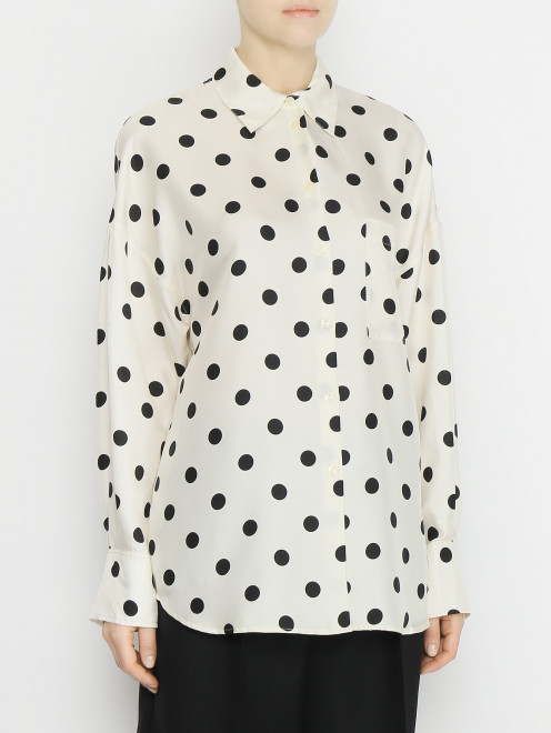 Блуза из шелка с узором горох Rohe - МодельВерхНиз