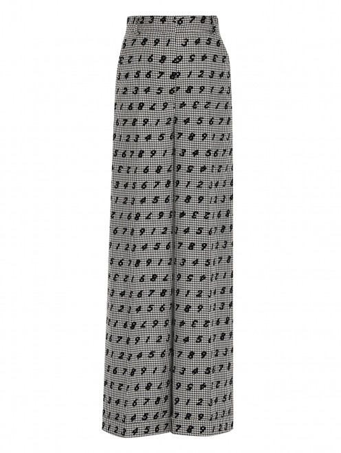 Широкие брюки из шерсти с узором Moschino - Общий вид