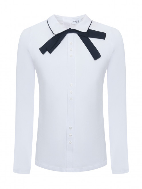 Блуза трикотажная со съемным бантом Aletta Couture - Общий вид