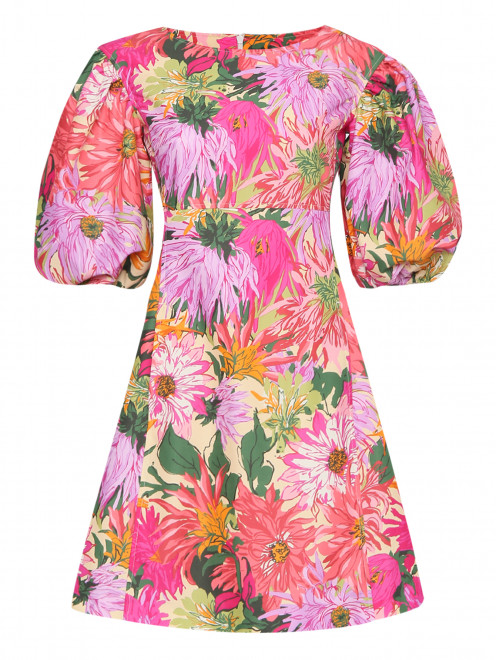 Платье-мини из хлопка с цветочным узором Weekend Max Mara - Общий вид