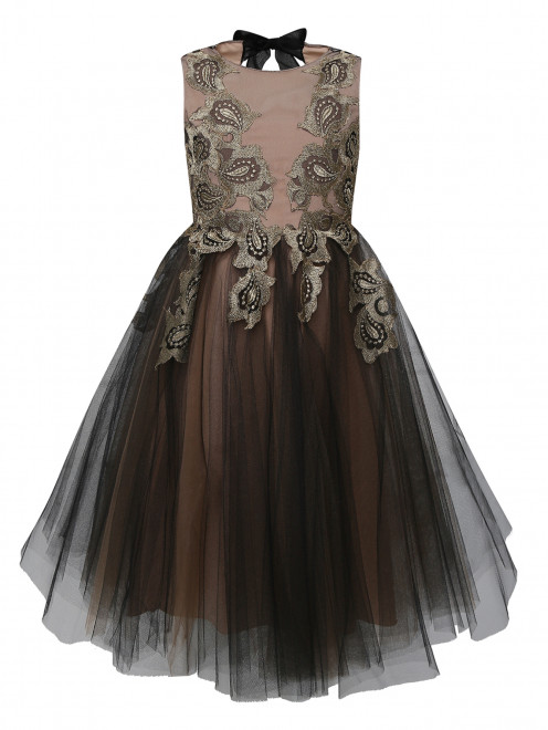 Платье из сетки с кружевом Rhea Costa - Общий вид