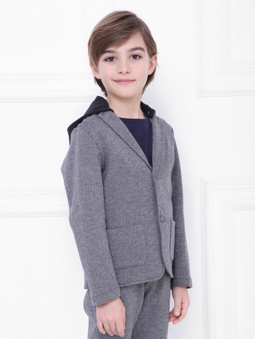 Хлопковый пиджак со съемным капюшоном Nanan - МодельВерхНиз