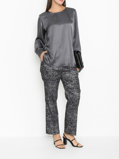 Блуза из шелка с длинным рукавом Marina Rinaldi - МодельОбщийВид