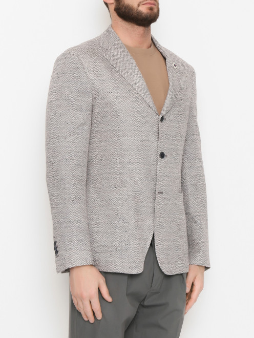 Пиджак изо льна с накладными карманами LARDINI - МодельВерхНиз