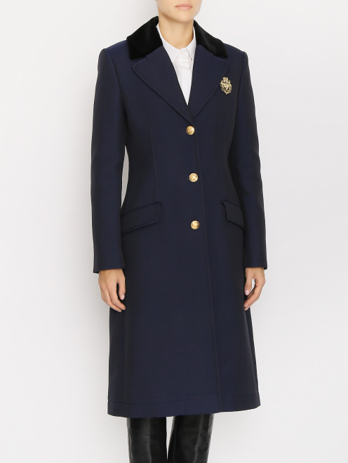 Пальто приталенного кроя с декоративными пуговицами Moschino Boutique - МодельВерхНиз