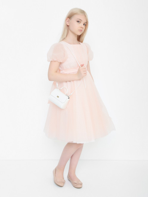 Платье с поясом из атласа Aletta Couture - МодельОбщийВид