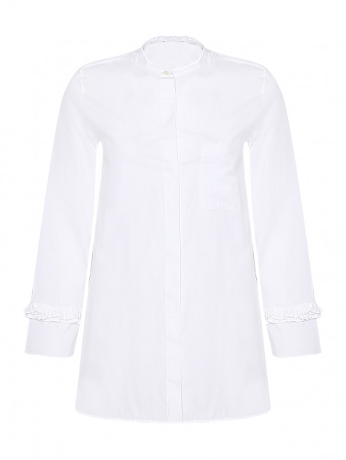 Блуза из хлопка с карманом и воланами на рукавах Max Mara - Общий вид