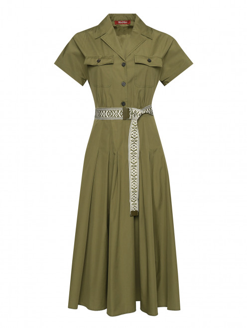 Платье-миди из хлопка с коротким рукавом Max Mara - Общий вид