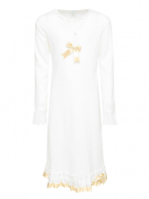 Ночная сорочка из хлопка с бантами Giottino - Общий вид