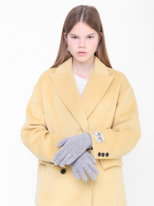 Однотонные перчатки с камнями Aletta Couture - МодельОбщийВид
