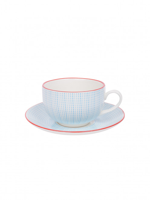 Чайная чашка с блюдцем из фарфора с узором Zafferano - Общий вид