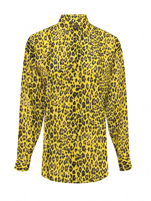Блуза из шелка с анималистичным узором свободного кроя Ermanno Scervino - Общий вид