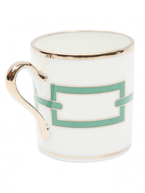 Чашка для кофе из фарфора с орнаментом и серебряной окантовкой Ginori 1735 - Обтравка1