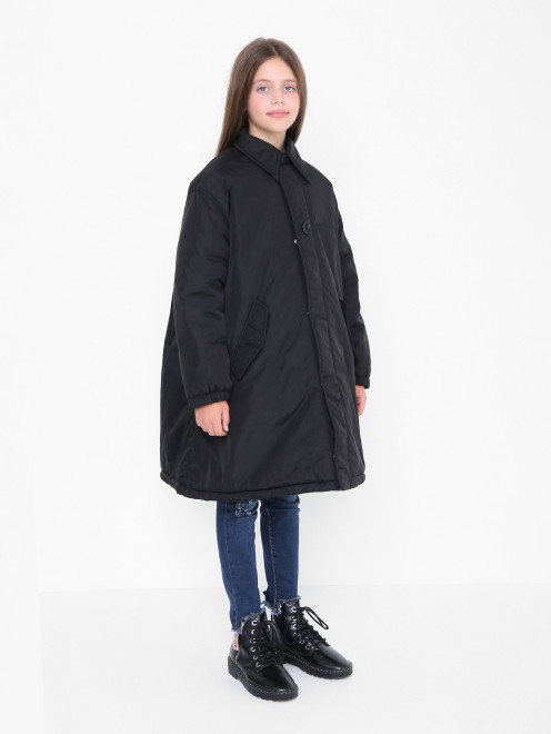 Утепленное пальто с аппликацией MM6 - МодельВерхНиз