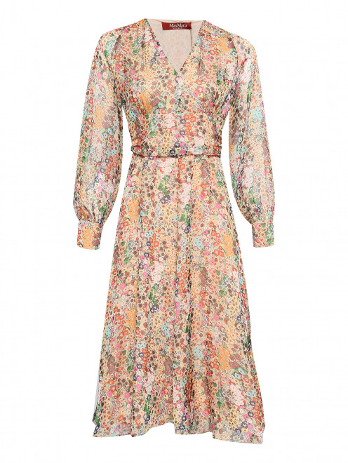 Платье из шелка с цветочным узором Max Mara - Общий вид