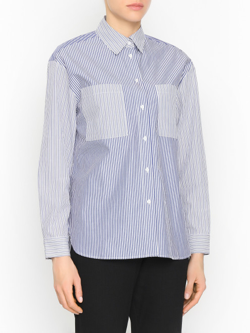 Рубашка из хлопка с узором "полоска" Max&Co - МодельВерхНиз