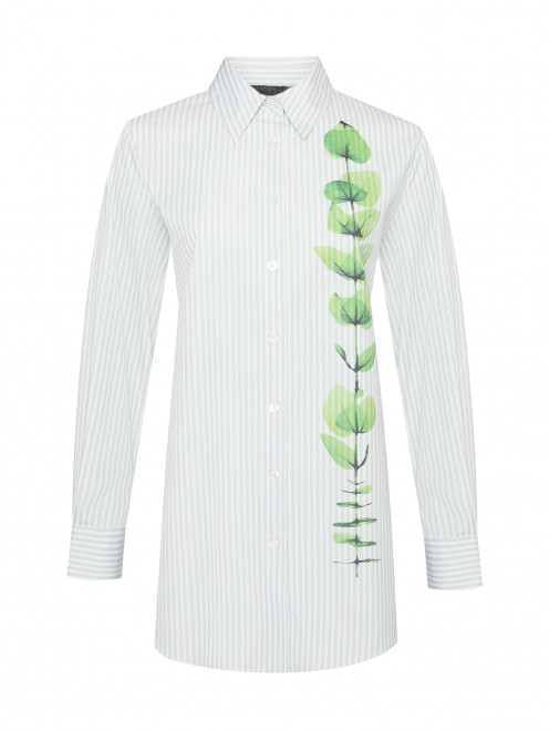 Рубашка из хлопка с узором полоска Marina Rinaldi - Общий вид