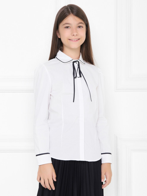 Блуза с контрастным бантом Aletta Couture - МодельВерхНиз