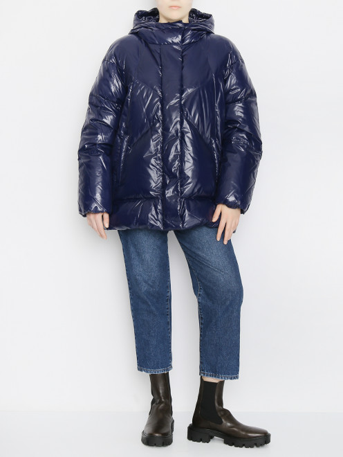 Стеганая куртка на молнии с капюшоном Marina Rinaldi - МодельОбщийВид