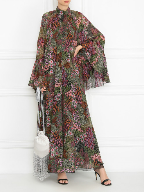 Платье из шелка с цветочным узором Giambattista Valli - МодельОбщийВид